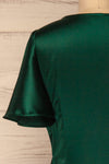 Fasano Green Short Silky Wrap Dress | La petite garçonne back close-up
