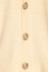 Fauske Avoine Cream Knit Button-Up Cardigan | La Petite Garçonne fabric detail