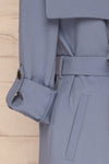 Faylinn Blue Cascade Draped Collar Coat sleeves | La petite garçonne