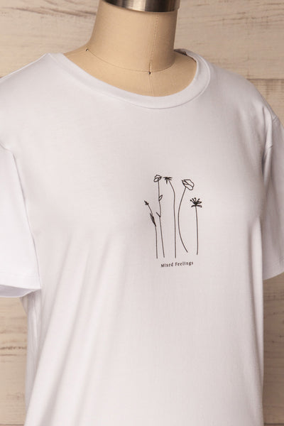 Feelings White Short Sleeved T-Shirt | La Petite Garçonne 5