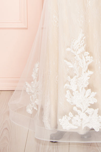 Felicia Floral Lace Maxi Bridal Gown | Boudoir 1861 bottom close-up