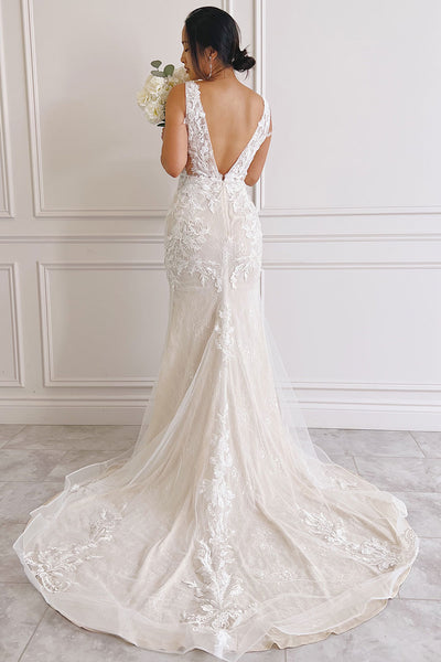 Felicia Floral Lace Maxi Bridal Gown | Boudoir 1861 back model
