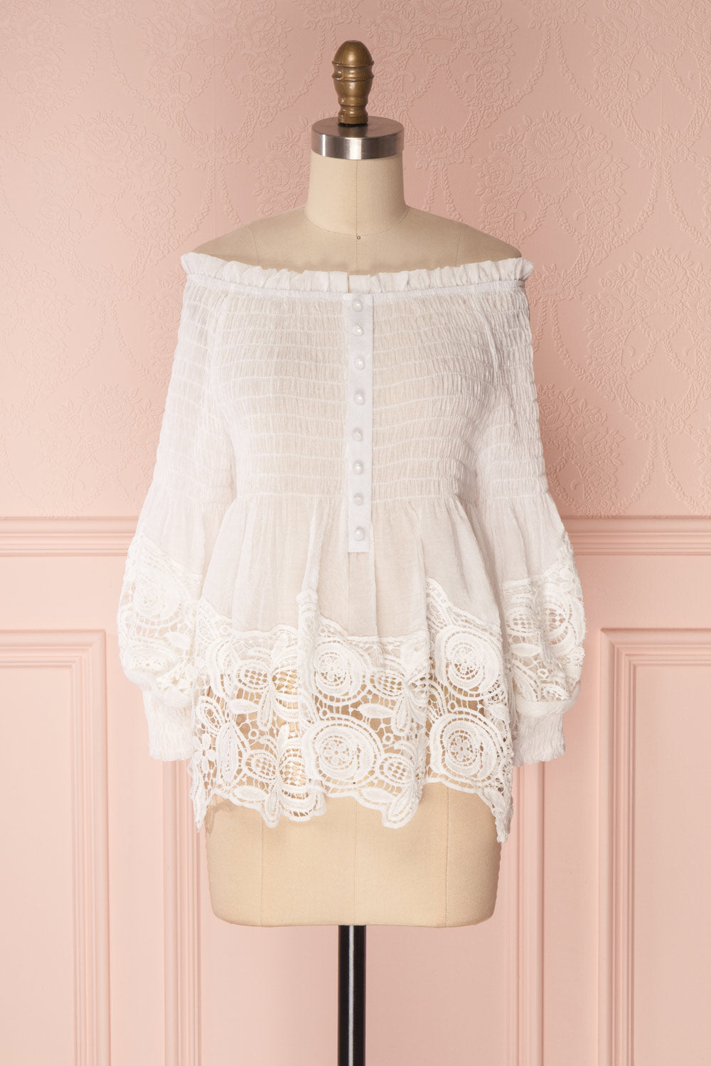 Felisha Ivory Flare Long Sleeves Off Shoulder Top | Boutique 1861