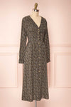 Fenella Black & White Button-Up Midi Dress | Boutique 1861 side view
