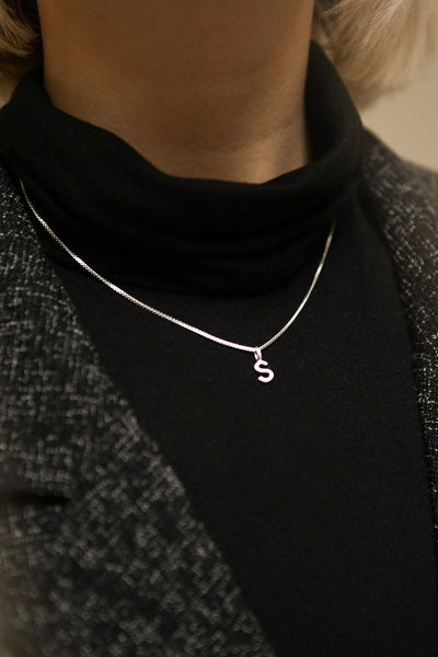 Fero Argenté Silver Chain Necklace | La Petite Garçonne on model