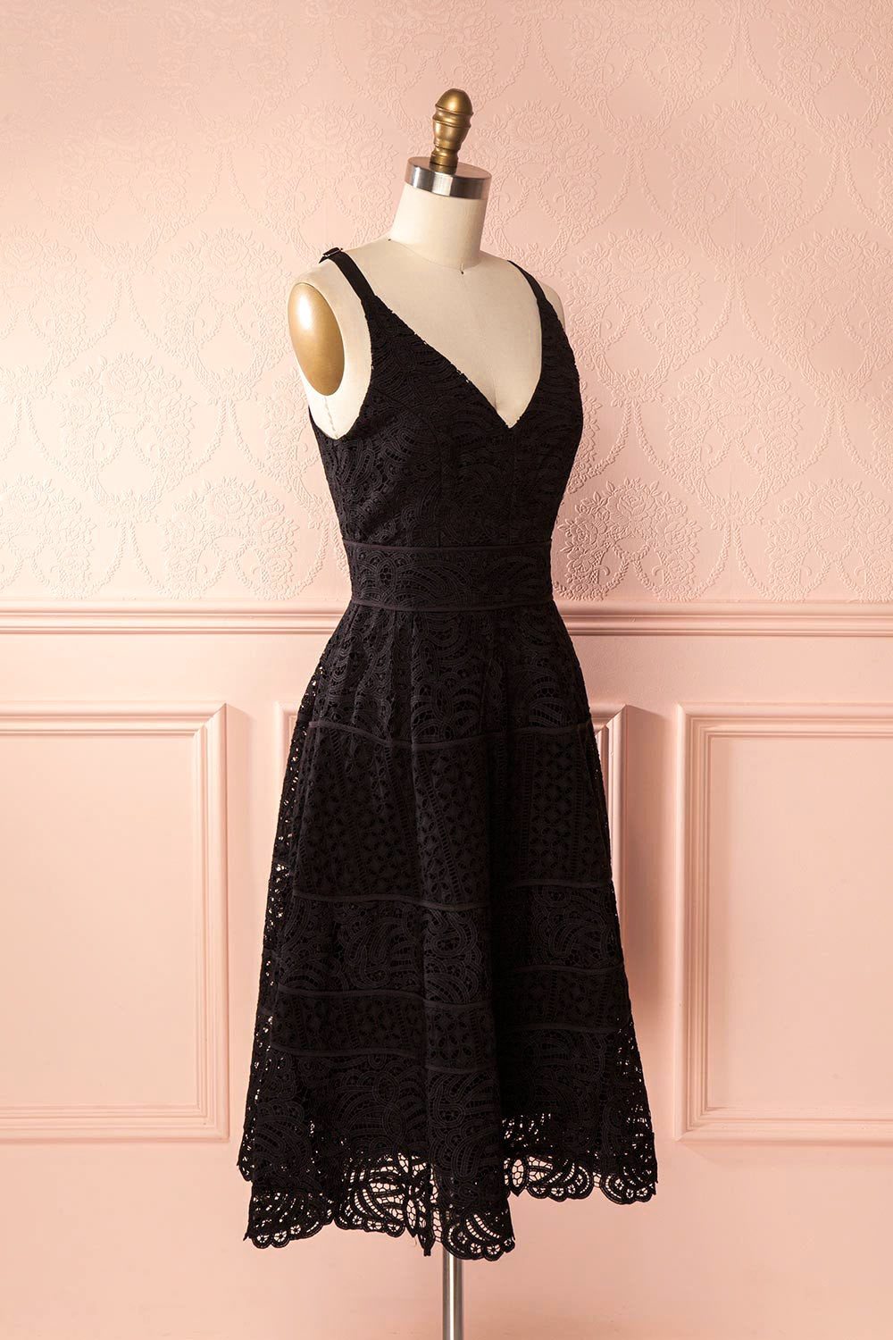 Feryel Black Lace A-Line Summer Dress | Boutique 1861