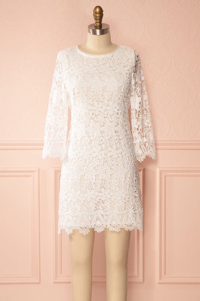 Fiametta White Crocheted Lace Dress | Boutique 1861