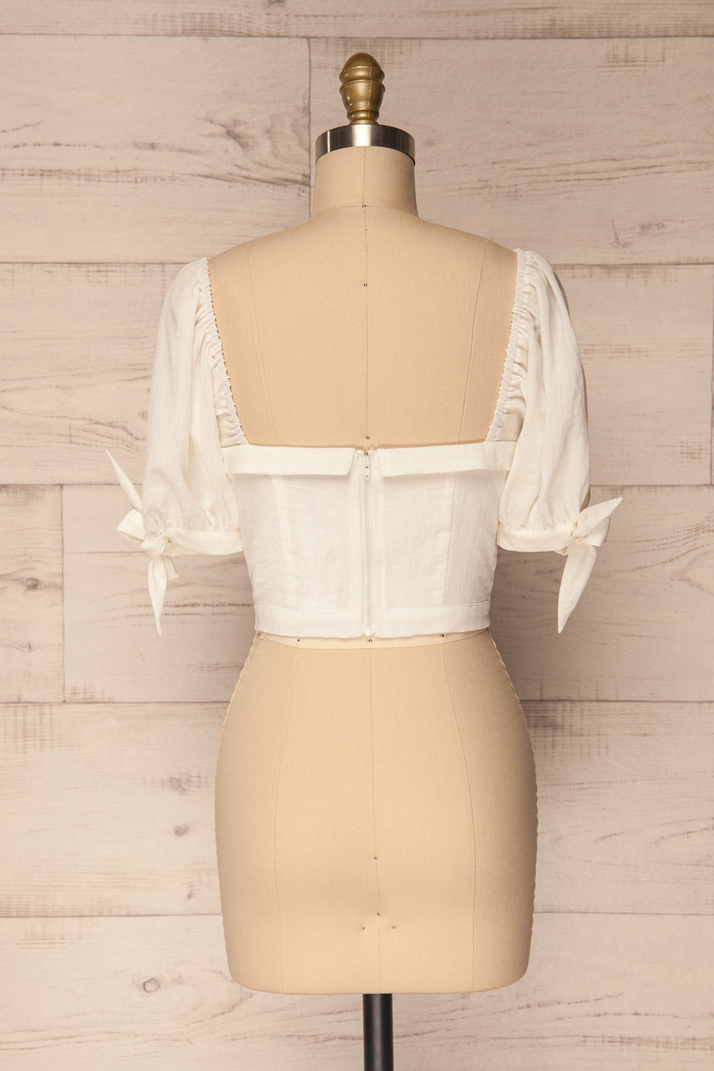 Filiates White Crop Top with Puff Sleeves | La Petite Garçonne 5