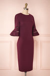 Filnio Burgundy Fitted Ted Baker Cocktail Dress  | SIDE VIEW | Boutique 1861