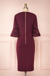 Filnio Burgundy Fitted Ted Baker Cocktail Dress |  BACK VIEW | Boutique 1861