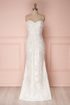 Filomena Ivory Embroidered Bustier Mermaid Gown | Boudoir 1861 front view