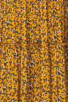Flamands Yellow Floral Midi Dress with Long Sleeves | Boutique 1861 fabric detail