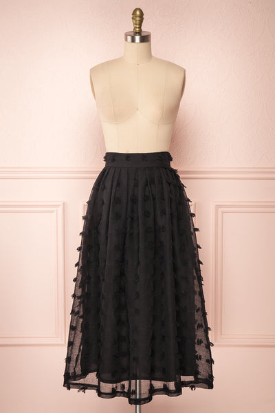 Flavie Noir Black A-Line Skirt | Jupe Ligne A | Boutique 1861 front view