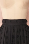 Flavie Noir Black A-Line Skirt | Jupe Ligne A | Boutique 1861 front close-up