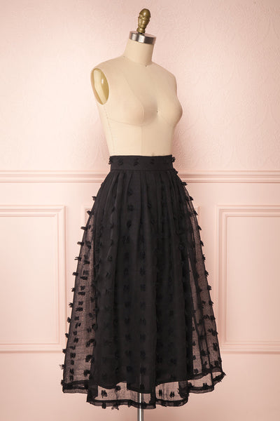 Flavie Noir Black A-Line Skirt | Jupe Ligne A | Boutique 1861 side view