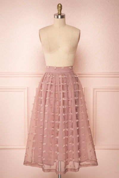 Flavie Rose Pink A-Line Skirt | Jupe Ligne A | Boutique 1861 front view