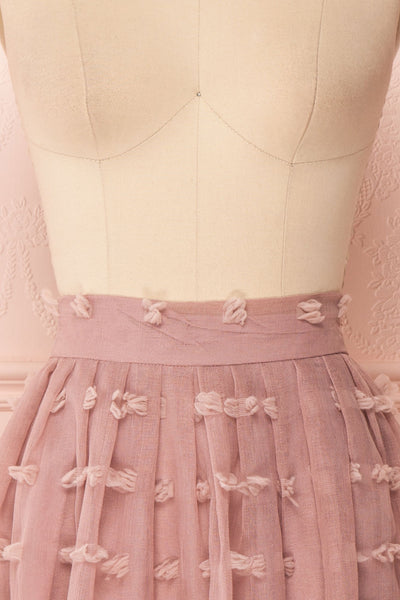 Flavie Rose Pink A-Line Skirt | Jupe Ligne A | Boutique 1861 front close-up