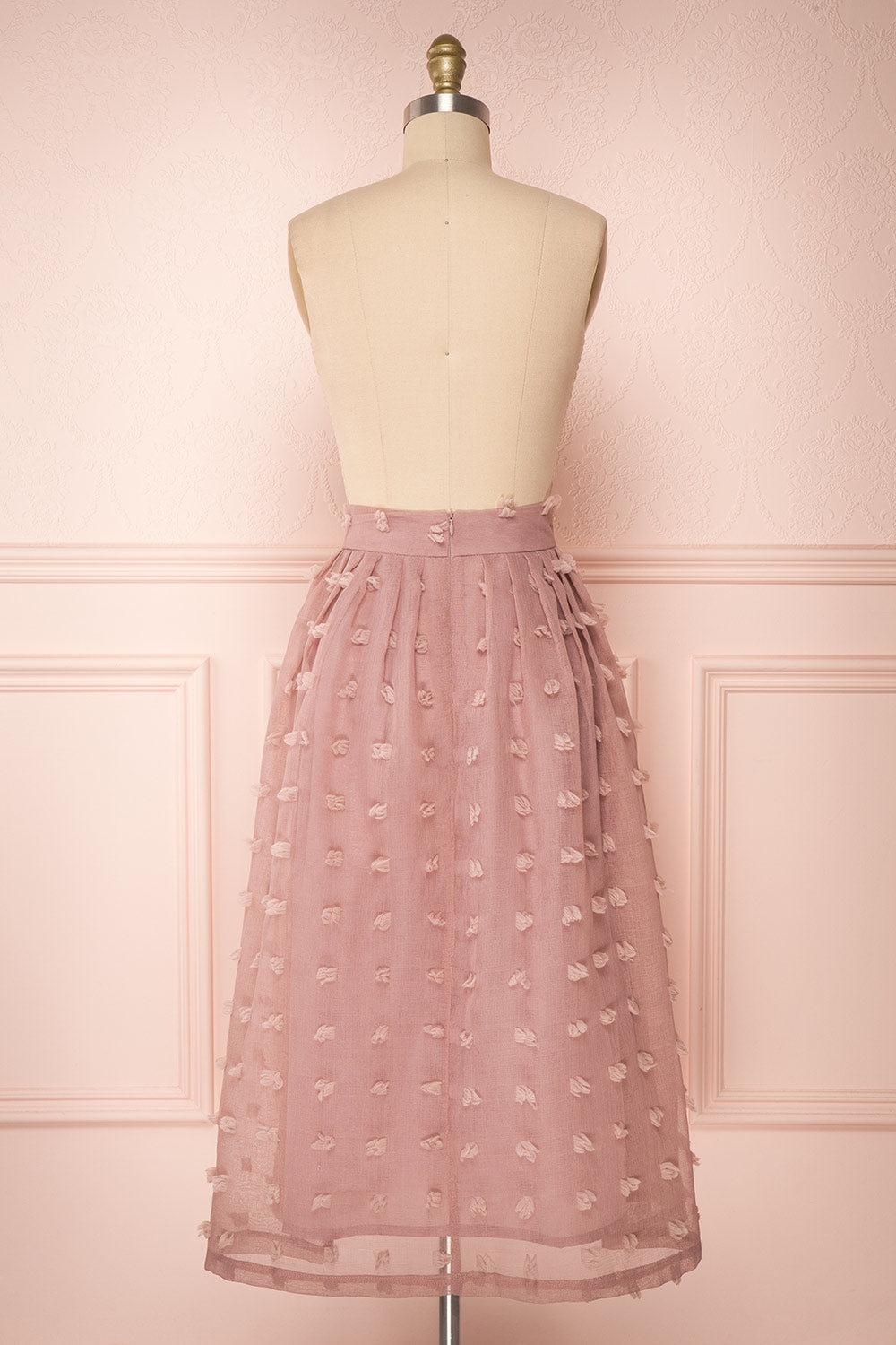 Flavie Rose Pink A-Line Skirt | Jupe Ligne A | Boutique 1861 back view 