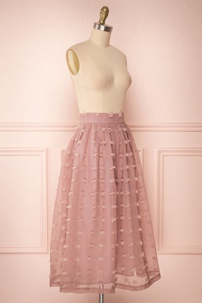 Flavie Rose Pink A-Line Skirt | Jupe Ligne A | Boutique 1861 side view