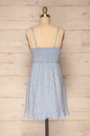 Fleurance Light Blue Patterned Short Dress | La petite garçonne back view
