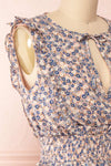Florenza Short Pink Floral Ruffle Dress | Boutique 1861 side close-up