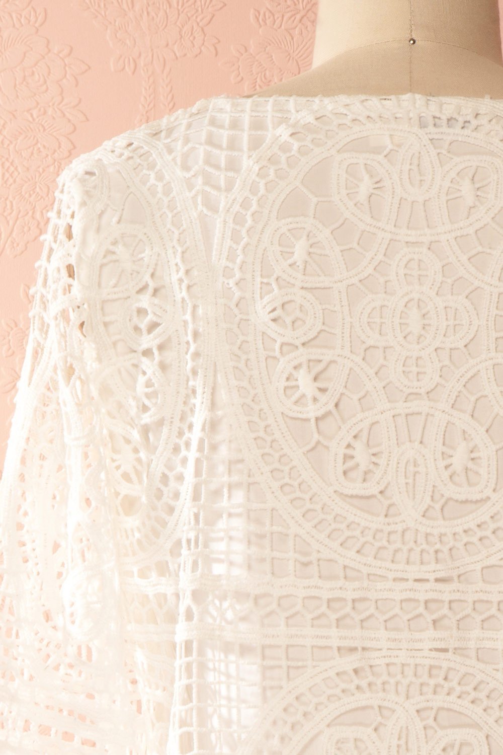 Floryne White Crocheted Lace Tunic Dress | Boudoir 1861