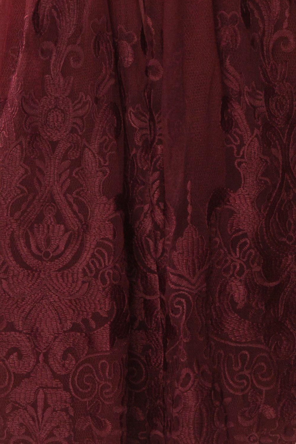 Fodla Burgundy Embroidered A-Line Dress | Boutique 1861