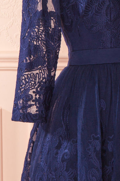 Fodla Navy Blue Embroidered A-Line Dress | Boutique 1861
