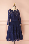 Fodla Navy Blue Embroidered A-Line Dress | Boutique 1861