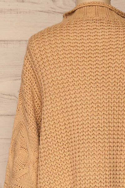 Folegrand Beige Knitted Sweater Dress | La petite garçonne back close-up