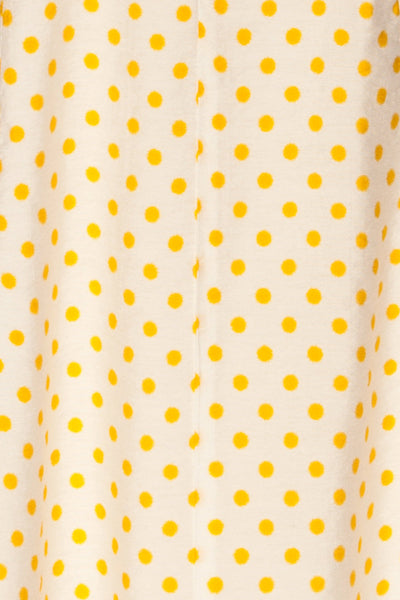 Frampol White Short Dress w/ Polka Dots | La petite garçonne fabric