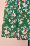 Frieda Green Floral Short Sleeve Midi Dress | Boutique 1861 bottom close-up