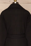 Gabrovo Black Felt Trench Coat w/ Pockets | La Petite Garçonne back close-up