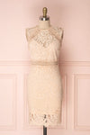 Gabryelli Blush Lace Fitted Cocktail Dress | Boutique 1861 front view