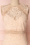 Gabryelli Blush Lace Fitted Cocktail Dress | Boutique 1861 front close up