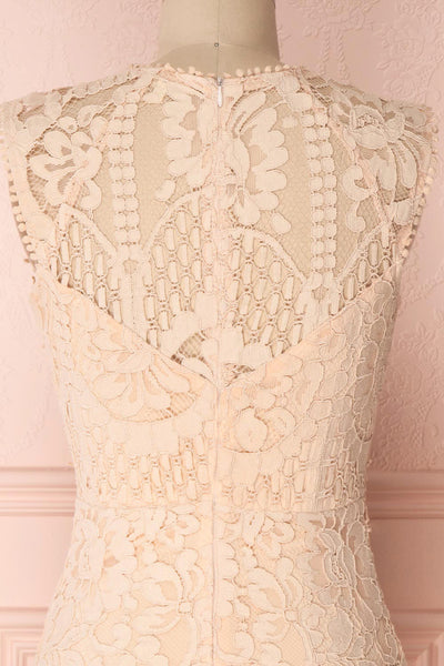 Gabryelli Blush Lace Fitted Cocktail Dress | Boutique 1861 back close up