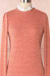 Gadiela Pink Ribbed Knit Top with Pleated Details | Boutique 1861 2
