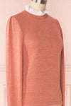 Gadiela Pink Ribbed Knit Top with Pleated Details | Boutique 1861 4