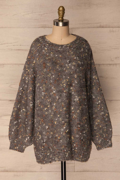Gagniere Mushroom Grey Oversized Knit Sweater | La Petite Garçonne 1