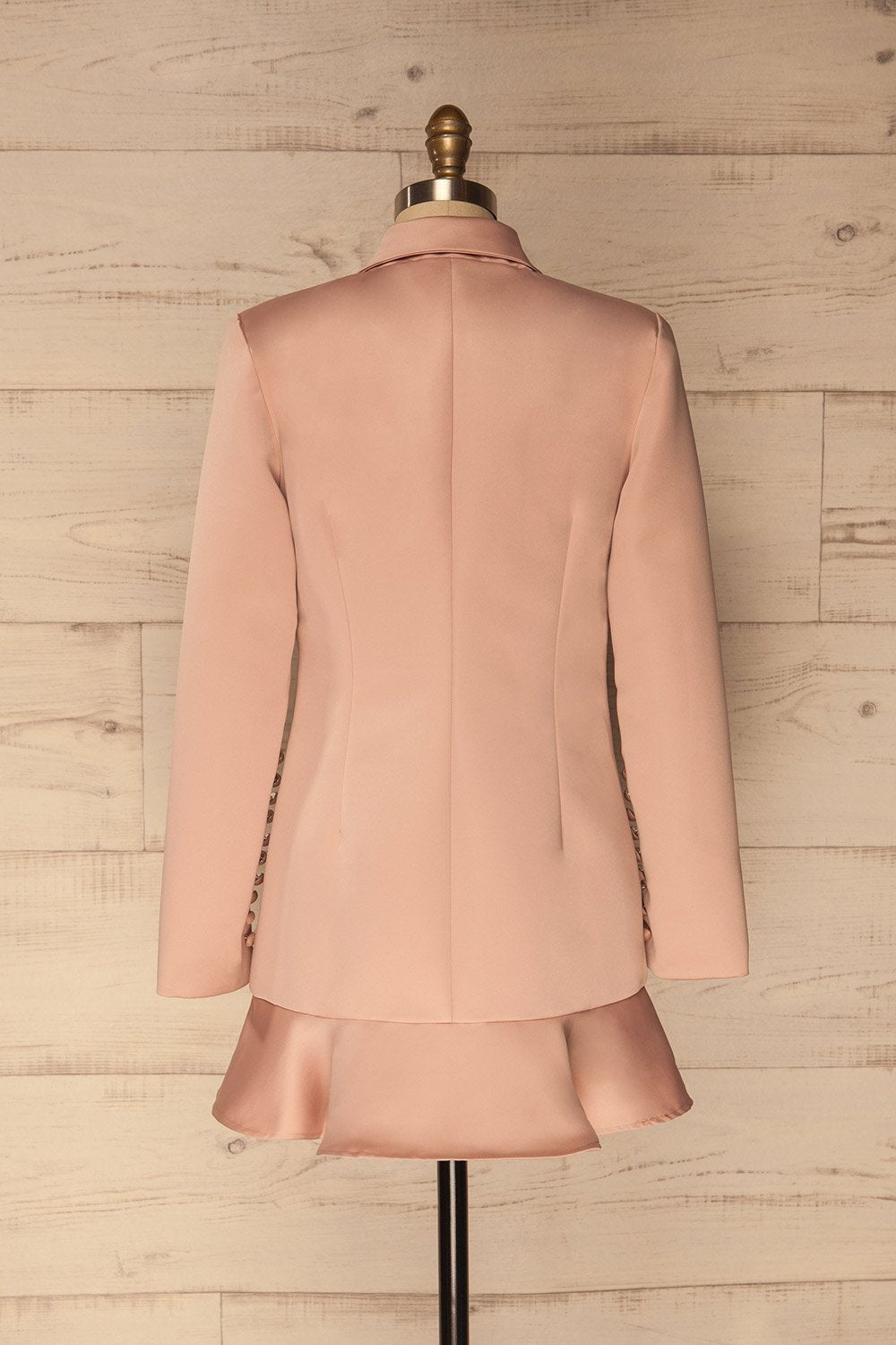 Galdina Dusty Pink Satin Blazer Coat | La Petite Garçonne