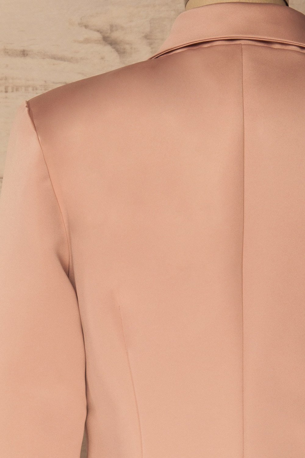 Galdina Dusty Pink Satin Blazer Coat | La Petite Garçonne