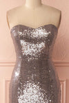 Galia Aube Silver-Lilac Sequins Bustier Mermaid Gown | Boutique 1861