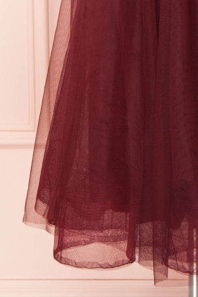 Galynne Bourgogne Party Dress | Robe en Tulle skirt close up | Boutique 1861