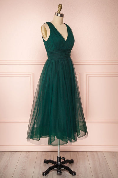 Galynne Émeraude Party Dress | Robe en Tulle side view | Boutique 1861