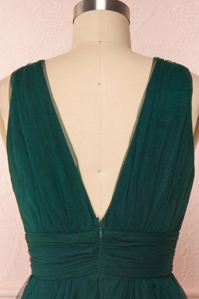 Galynne Émeraude Party Dress | Robe en Tulle back close up | Boutique 1861