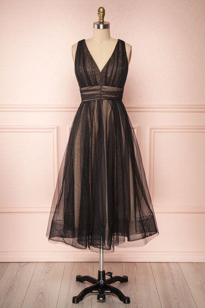 Galynne Noire Party Dress | Robe en Tulle front view | Boutique 1861