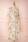 Gandiva White Floral Button-Up Dress | Boutique 1861 side view