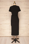 Gateshead Black Short Sleeved Fitted Midi Dress | La Petite Garçonne