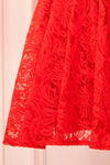 Gavina Red Lace A-Line Party Dress | Robe | Boutique 1861 bottom close-up