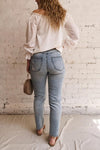 Davoli Light Denim High-Waisted Jeans | La petite garçonne on model